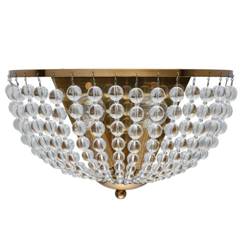 Бра Virginia Clear Beads Wall Lamp Gold Золотой Прозрачное Стекло Бра Virginia Clear Beads Wall Lamp Gold Золотой Прозрачное Стекло в Волгограде | Loft Concept