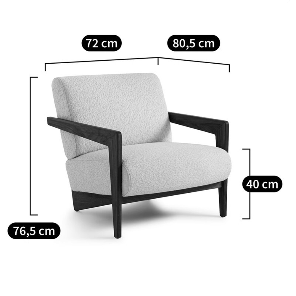 Кресло с обивкой из белого букле Armchair White Boucle Кресло с обивкой из белого букле Armchair White Boucle в Волгограде