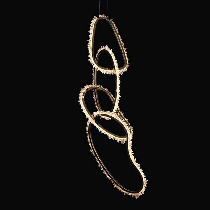 Люстра Four Vertical Chain Quartz Rings Crystal Chandelier Глянцевое золото Прозрачное Стекло Люстра Four Vertical Chain Quartz Rings Crystal Chandelier Глянцевое золото Прозрачное Стекло в Волгограде | Loft Concept