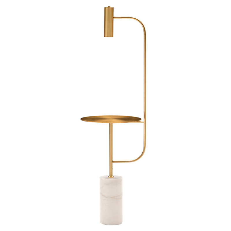 Торшер Marble Floor Lamp Латунь Белый Торшер Marble Floor Lamp Латунь Белый в Волгограде | Loft Concept