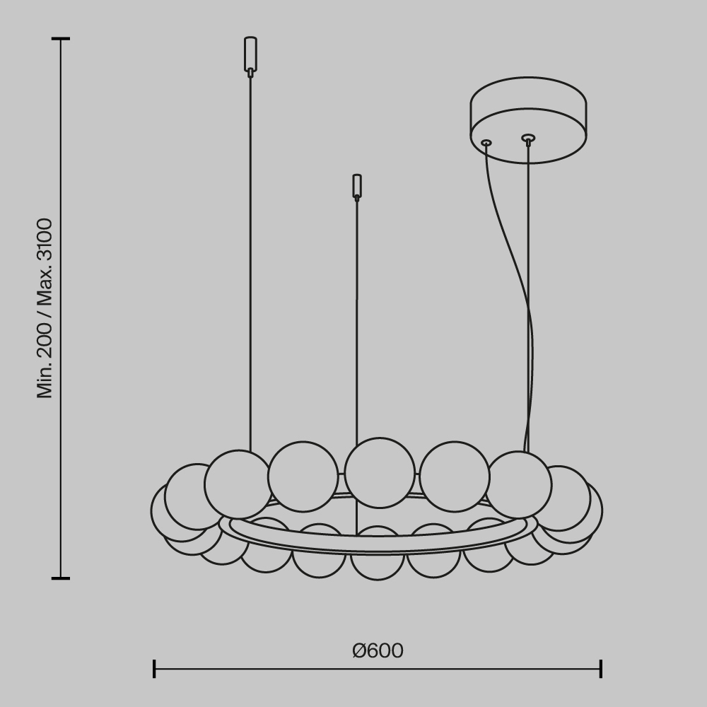 Люстра подвесная Ambre 3000К в Волгограде