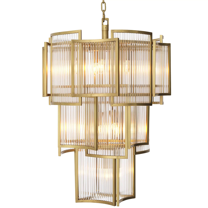 Люстра Eichholtz Chandelier Jet Set Brass Прозрачное Стекло Латунь Люстра Eichholtz Chandelier Jet Set Brass Прозрачное Стекло Латунь в Волгограде | Loft Concept