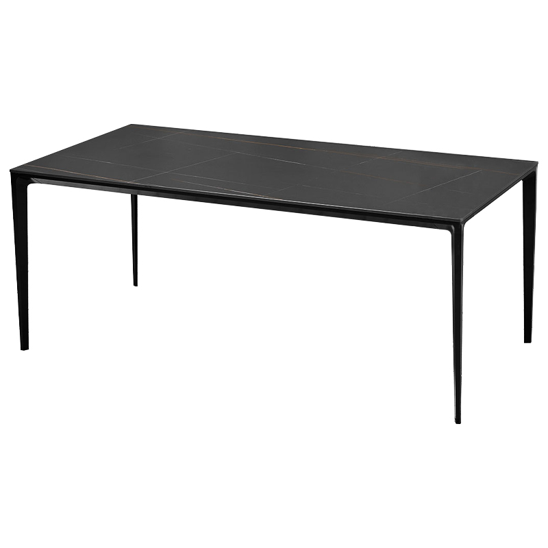Обеденный стол чёрный с каменной столешницей Benton Dinner Table Черный Обеденный стол чёрный с каменной столешницей Benton Dinner Table Черный в Волгограде | Loft Concept