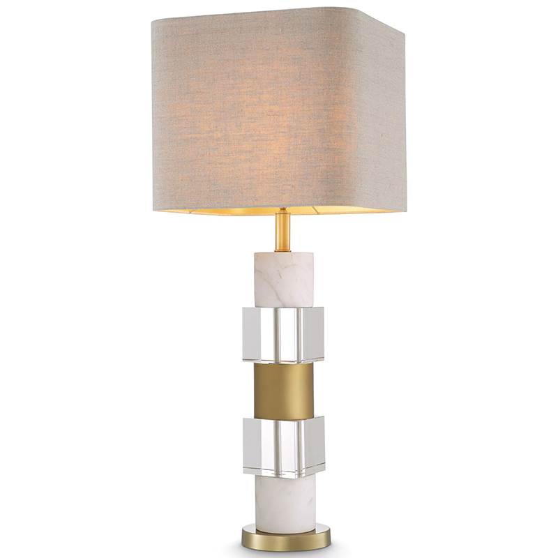 Настольная лампа Eichholtz Table Lamp Cullingham White Marble Прозрачное Стекло Белый Мрамор Bianco Бежево-серый Латунь Настольная лампа Eichholtz Table Lamp Cullingham White Marble Прозрачное Стекло Белый Мрамор Bianco Бежево-серый Латунь в Волгограде | Loft Concept