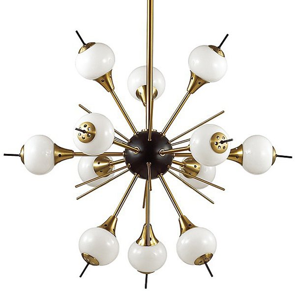 White Glass Globes Sputnik Chandelier Бронза Белый White Glass Globes Sputnik Chandelier Бронза Белый в Волгограде | Loft Concept