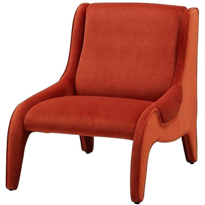 Дизайнерское кресло оранжевое в мягкой велюровой обивке Granger Armchair Orange Оранжевый Дизайнерское кресло оранжевое в мягкой велюровой обивке Granger Armchair Orange Оранжевый в Волгограде | Loft Concept