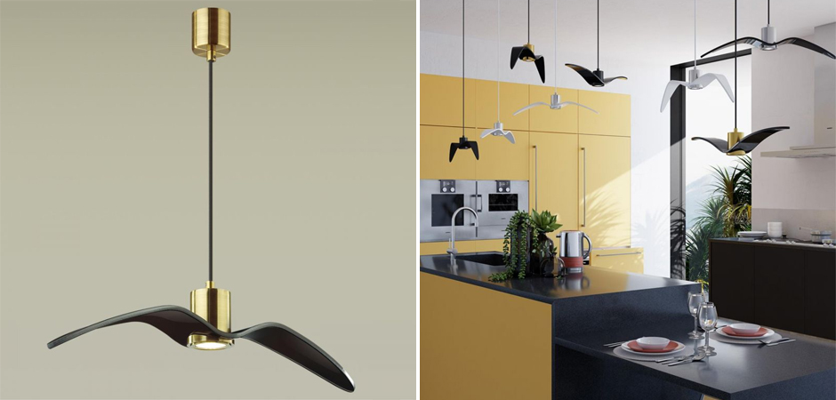 Подвесной светильник Seagull Average Gold черный Подвесной светильник Seagull Average Gold черный - Loft-Concept в Волгограде