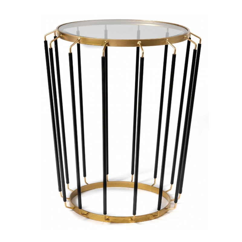 Приставной стол Glass-Top Table Черный матовое золото Приставной стол Glass-Top Table Черный матовое золото в Волгограде | Loft Concept