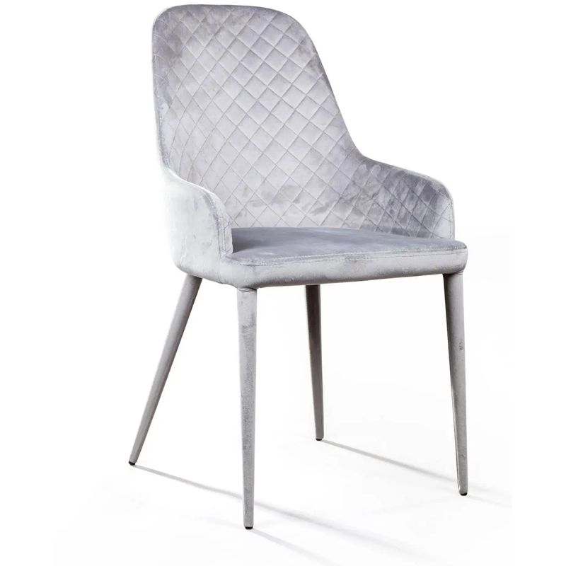 Стул Douglas Rhombus Chair Серый Велюр Светло-серый Стул Douglas Rhombus Chair Серый Велюр Светло-серый в Волгограде | Loft Concept
