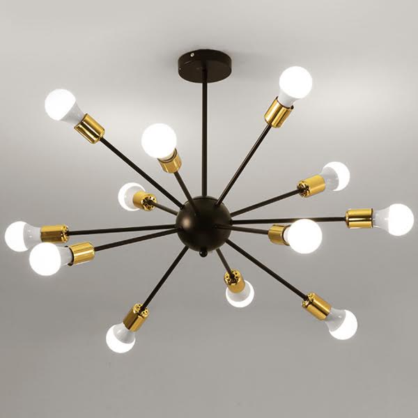 Люстра Sputnik LIGHT JET 12 Black and Gold Черный Глянцевое золото Люстра Sputnik LIGHT JET 12 Black and Gold Черный Глянцевое золото в Волгограде | Loft Concept