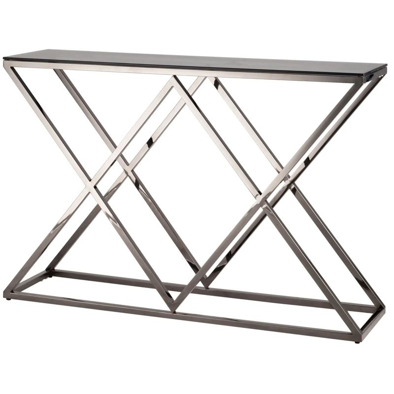 Консоль Geometry Rhombus Dark Chrome Темный хром Стекло Смок Консоль Geometry Rhombus Dark Chrome Темный хром Стекло Смок в Волгограде | Loft Concept