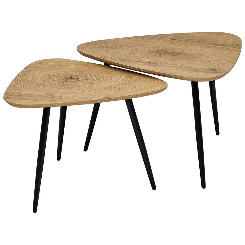 Комплект кофейных столиков треугольной формы Axl Coffee Table Древесина Черный Комплект кофейных столиков треугольной формы Axl Coffee Table Древесина Черный в Волгограде | Loft Concept