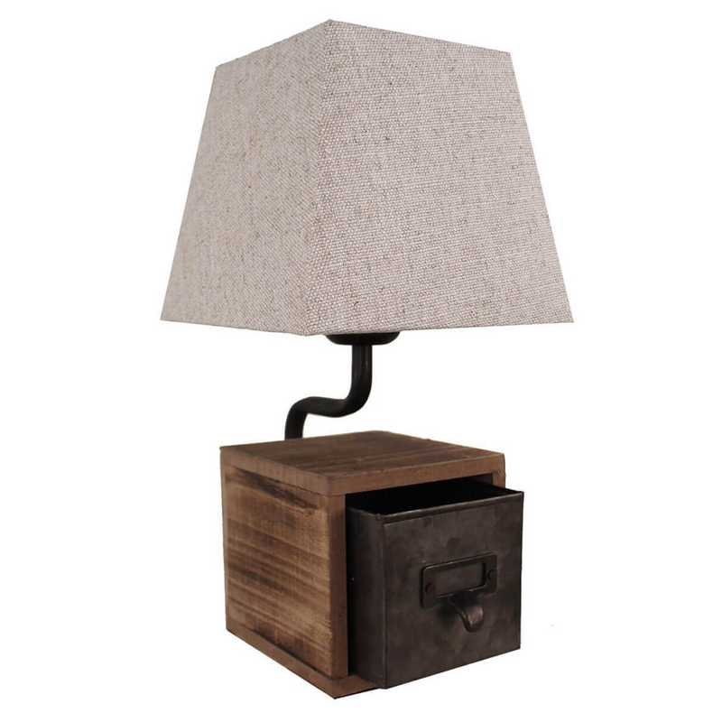 Настольная лампа Loft lamp with box Бежевый Коричневый Настольная лампа Loft lamp with box Бежевый Коричневый в Волгограде | Loft Concept