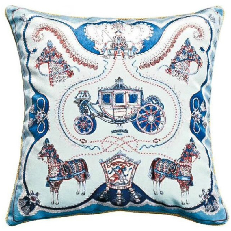 Декоративная подушка Hermes Horse 121 Голубой Синий Декоративная подушка Hermes Horse 121 Голубой Синий в Волгограде | Loft Concept