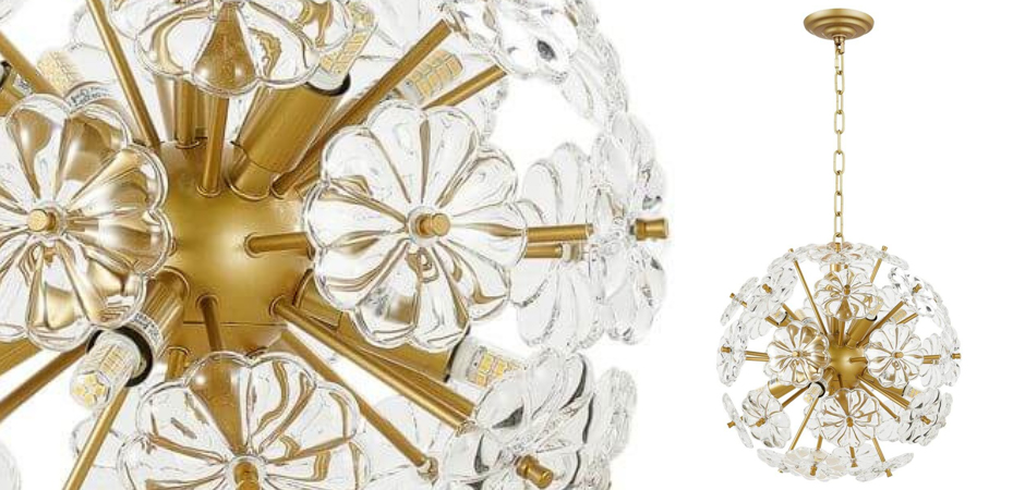 Люстра Glass Flowers Sputnik Chandelier D 32 Люстра Glass Flowers Sputnik Chandelier D 32 - Loft-Concept в Волгограде