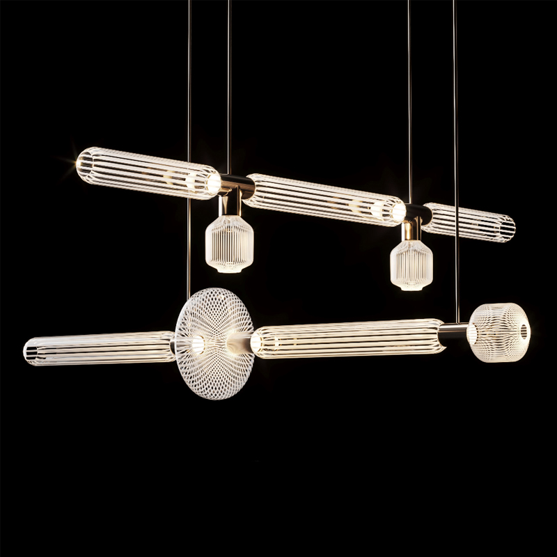 Люстра Pendant Horizontal Глянцевое золото Прозрачный Люстра Pendant Horizontal Глянцевое золото Прозрачный в Волгограде | Loft Concept