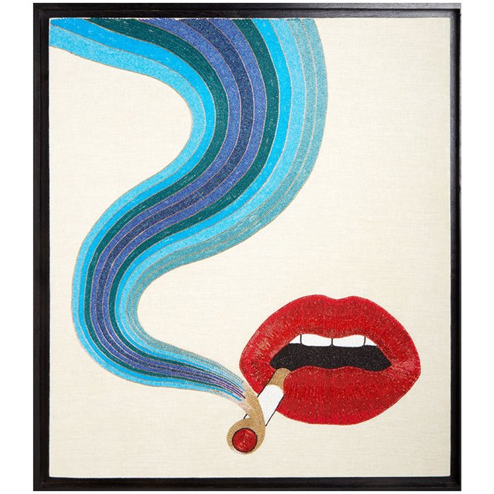 Smolder Beaded Wall Art панно из бисера Морская синь Красный Smolder Beaded Wall Art панно из бисера Морская синь Красный в Волгограде | Loft Concept