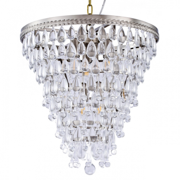 Люстра Clarissa Glass Drop Pendant 46 Nickel Хром Люстра Clarissa Glass Drop Pendant 46 Nickel Хром в Волгограде | Loft Concept