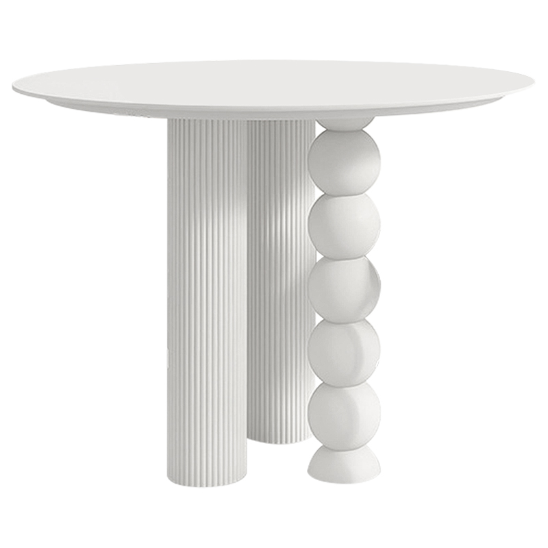 Обеденный стол круглый Gabriel Round Unique Shape Dining Table Белый Обеденный стол круглый Gabriel Round Unique Shape Dining Table Белый в Волгограде | Loft Concept