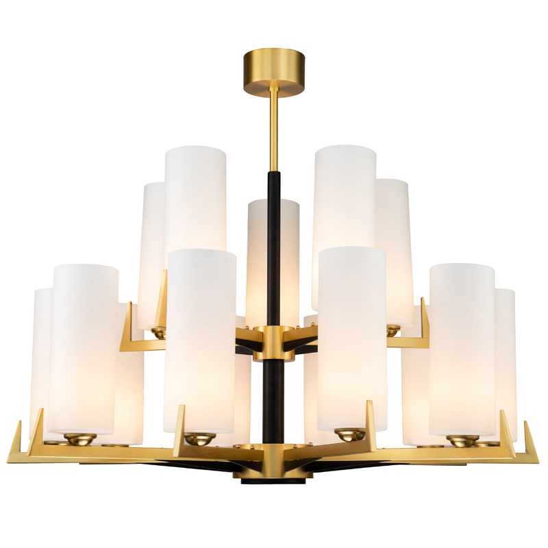 Люстра Benoit Chandelier 98 Латунь Белое матовое стекло Черный Люстра Benoit Chandelier 98 Латунь Белое матовое стекло Черный в Волгограде | Loft Concept