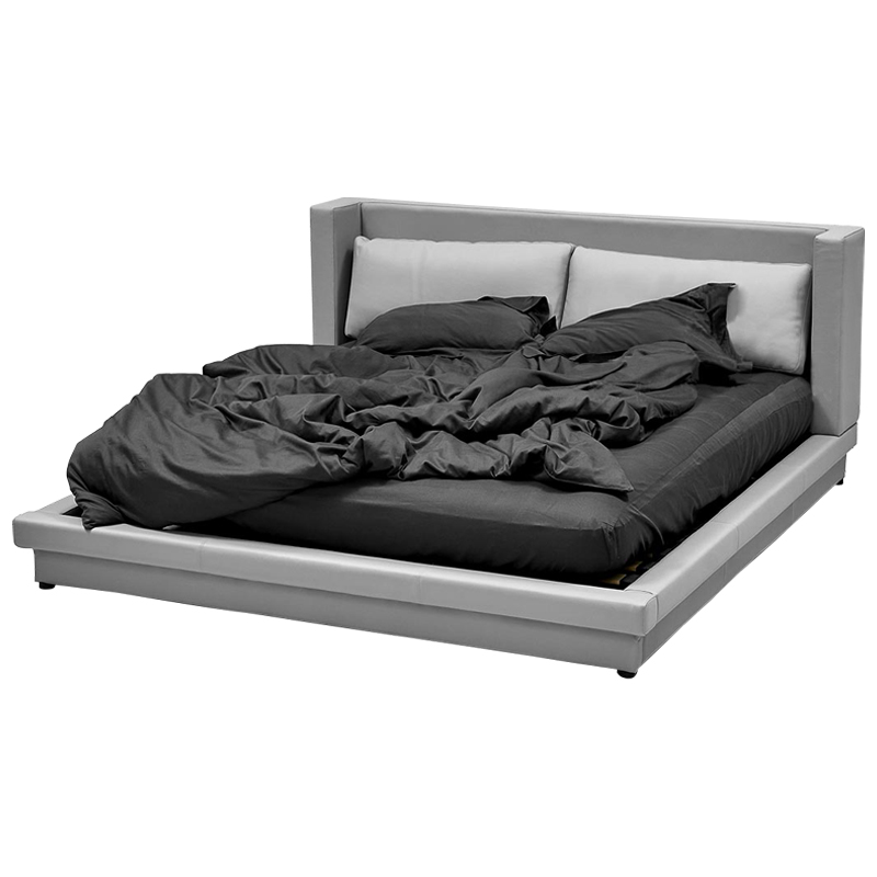 Кровать двуспальная с подушками и мягким основанием Stout Bed Серый Кровать двуспальная с подушками и мягким основанием Stout Bed Серый в Волгограде | Loft Concept