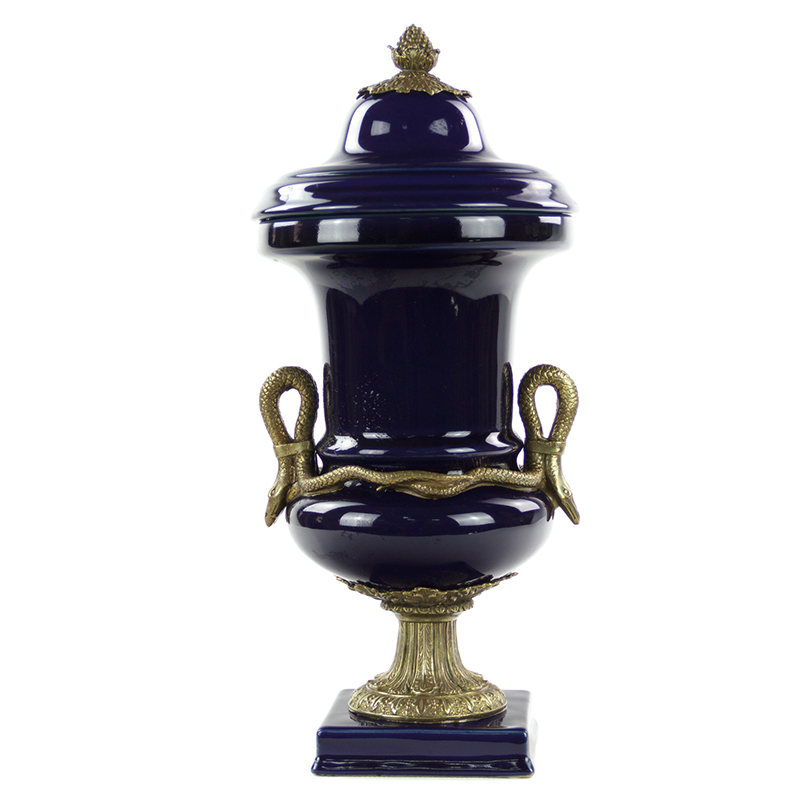 Ваза Selenia Blue Vase Bronze Serpents Синий Бронза Ваза Selenia Blue Vase Bronze Serpents Синий Бронза в Волгограде | Loft Concept