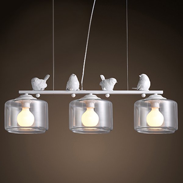 Светильник Provence Bird Pendant Line 3 cylinder Белый Светильник Provence Bird Pendant Line 3 cylinder Белый в Волгограде | Loft Concept
