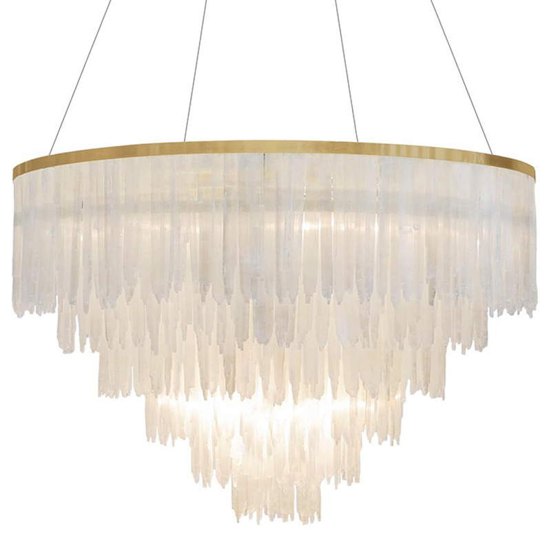 Люстра LAMP SELEN BRASS ROUND 120 Прозрачный белый Хром Люстра LAMP SELEN BRASS ROUND 120 Прозрачный белый Хром в Волгограде | Loft Concept