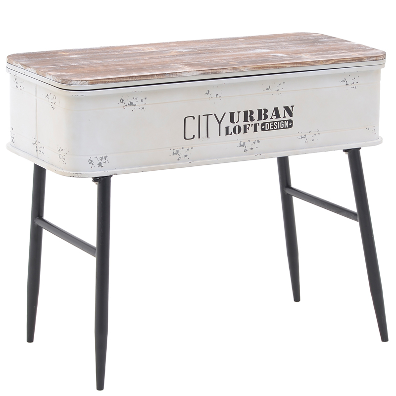 Консоль City Urban Loft Design Console Белый винтажная патина Бежево-серый Консоль City Urban Loft Design Console Белый винтажная патина Бежево-серый в Волгограде | Loft Concept