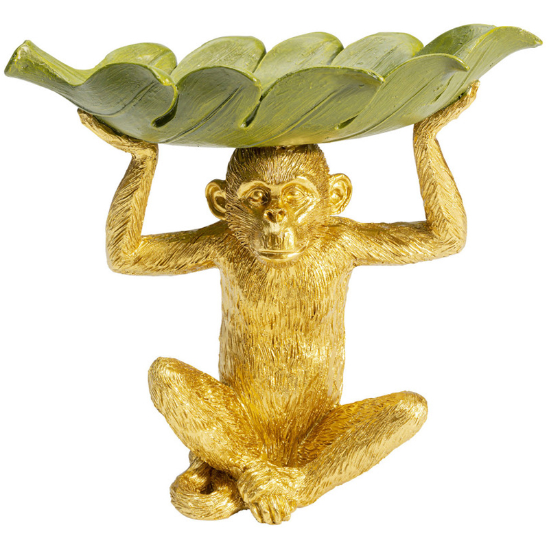 Конфетница Golden Monkey holding a leaf Зеленый Золотой Конфетница Golden Monkey holding a leaf Зеленый Золотой в Волгограде | Loft Concept