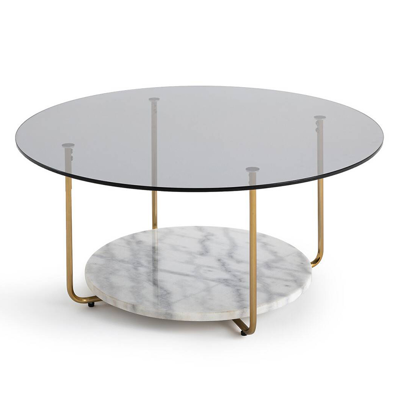 Кофейный стол White Marble Белый Мрамор Bianco Латунь Кофейный стол White Marble Белый Мрамор Bianco Латунь в Волгограде | Loft Concept