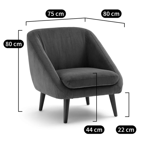 Кресло серое Pauley Grey Armchair в Волгограде