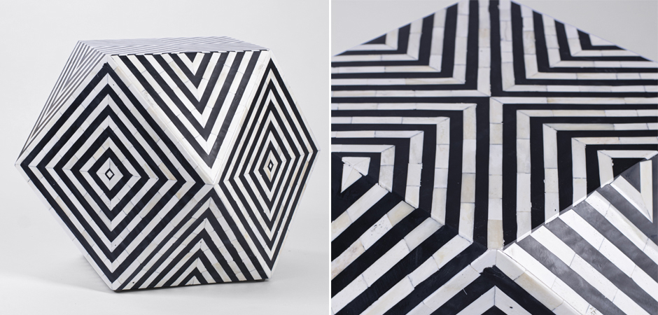 Табурет Geometric Cube Table Инкрустация кость Табурет Geometric Cube Table Инкрустация кость - Loft-Concept в Волгограде