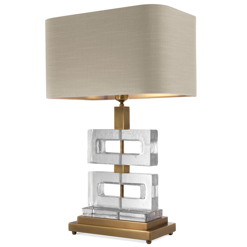 Настольная лампа Eichholtz Table Lamp Umbria Brass Прозрачный Винтажная латунь Бежево-серый Настольная лампа Eichholtz Table Lamp Umbria Brass Прозрачный Винтажная латунь Бежево-серый в Волгограде | Loft Concept