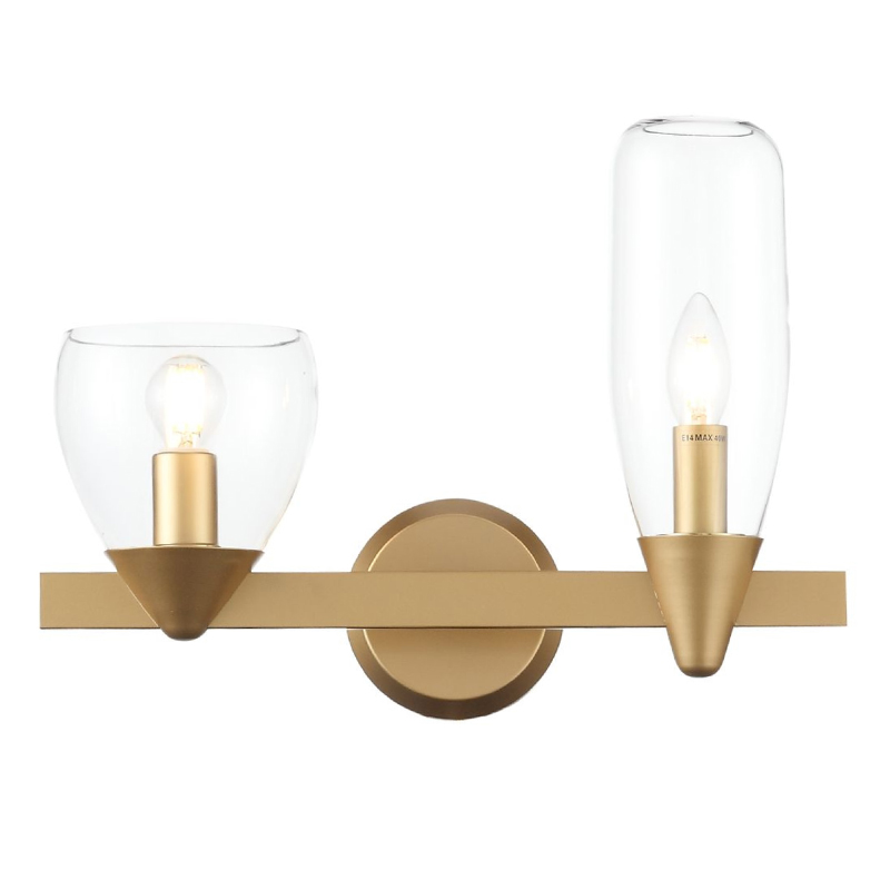 Бра Houston Wall Lamp матовое золото Прозрачное Стекло Бра Houston Wall Lamp матовое золото Прозрачное Стекло в Волгограде | Loft Concept