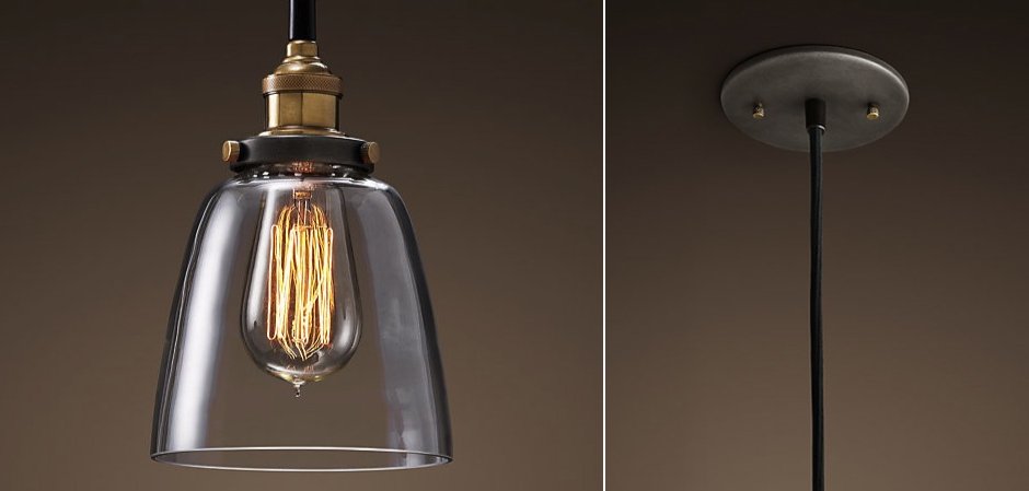 Подвесной светильник Loft Clear Glass Cloche Подвесной светильник Loft Clear Glass Cloche - Loft-Concept в Волгограде
