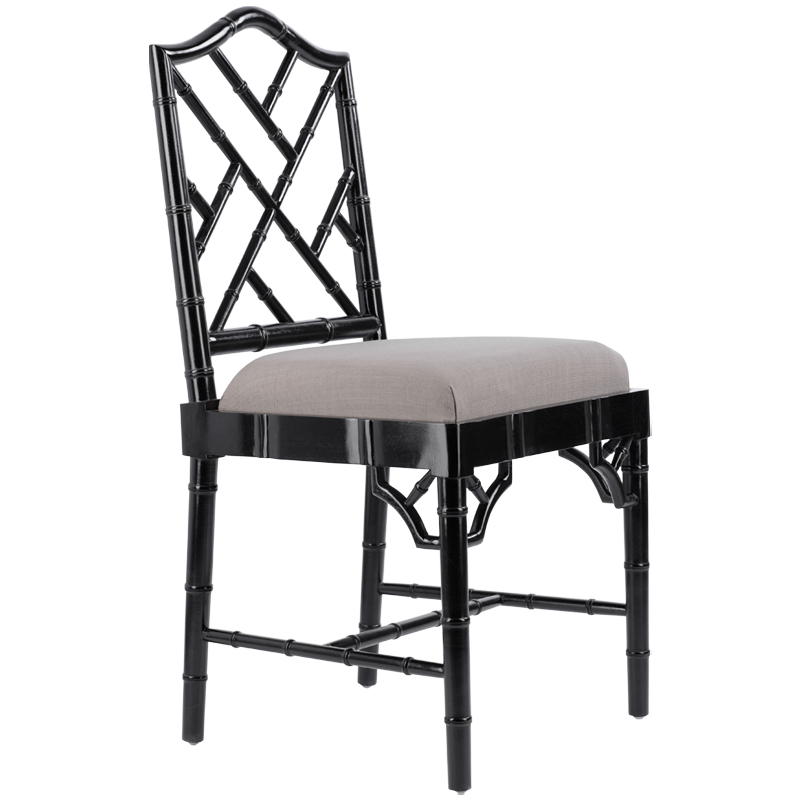 Black Chippendale Chair Черный Бежево-серый Black Chippendale Chair Черный Бежево-серый в Волгограде | Loft Concept