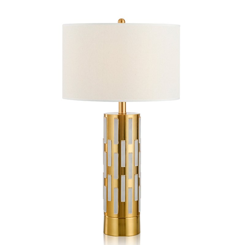Настольная лампа Art Deco Brass Reading Table Lamp Золотой Белый Настольная лампа Art Deco Brass Reading Table Lamp Золотой Белый в Волгограде | Loft Concept