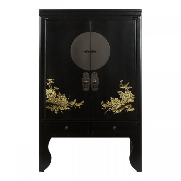 Шкаф Chinese Bird Black Черный Шкаф Chinese Bird Black Черный в Волгограде | Loft Concept