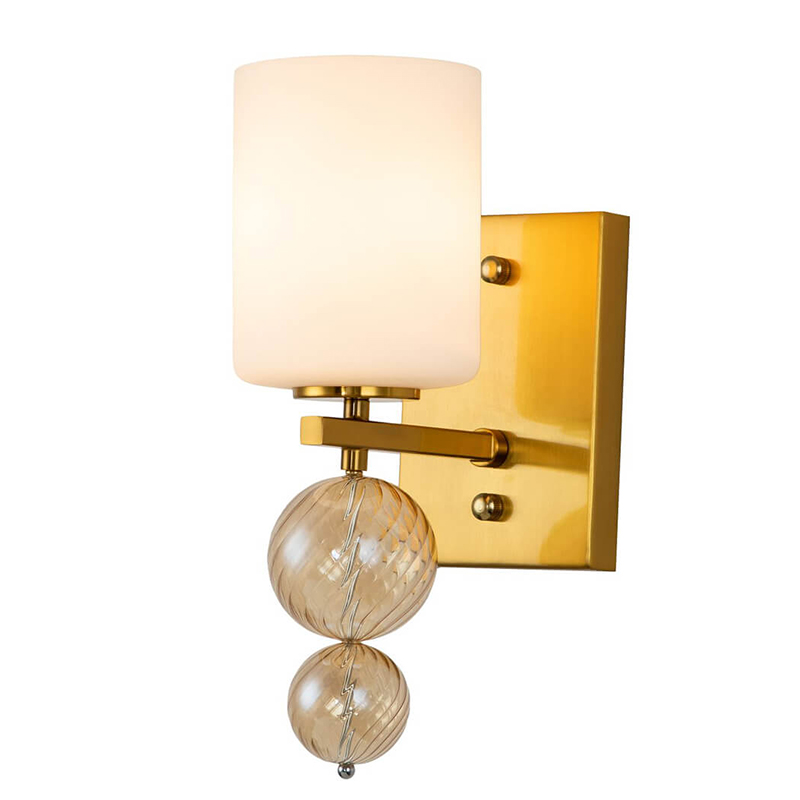 Бра Blown Glass Balloons Wall Lamp Латунь Белый Янтарный Бра Blown Glass Balloons Wall Lamp Латунь Белый Янтарный в Волгограде | Loft Concept