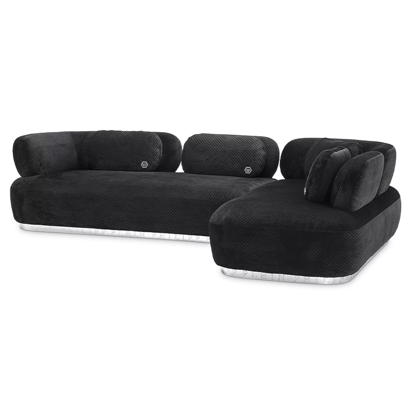 Диван Philipp Plein Sofa Signature Lounge Чёрный Черный Золотой Диван Philipp Plein Sofa Signature Lounge Чёрный Черный Золотой в Волгограде | Loft Concept