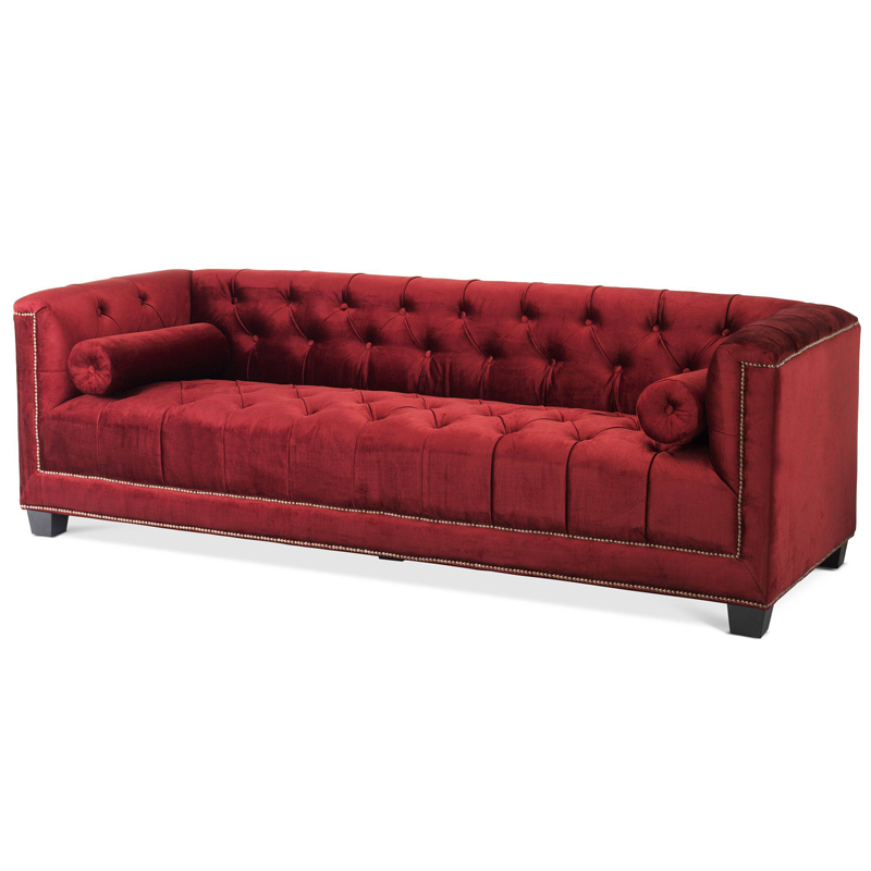 Диван Eichholtz Sofa Paolo red Красный Черный Коричневый Диван Eichholtz Sofa Paolo red Красный Черный Коричневый в Волгограде | Loft Concept