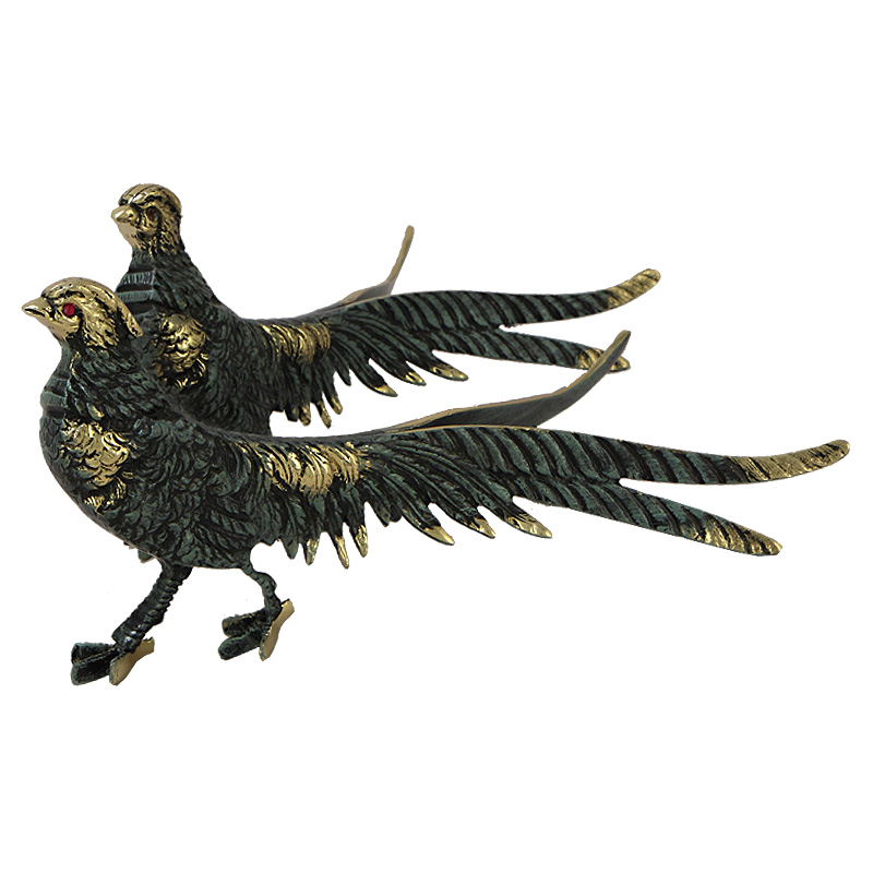 Статуэтка бронзовая синяя пара Фазаны Bronze Birds Бронза Синий Статуэтка бронзовая синяя пара Фазаны Bronze Birds Бронза Синий в Волгограде | Loft Concept