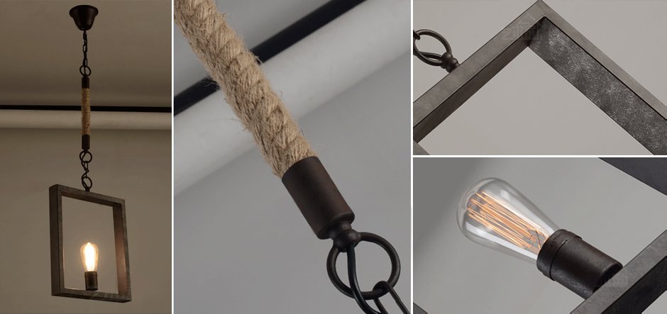 Подвесной светильник Quadrate Loft Rope Light Подвесной светильник Quadrate Loft Rope Light - Loft-Concept в Волгограде