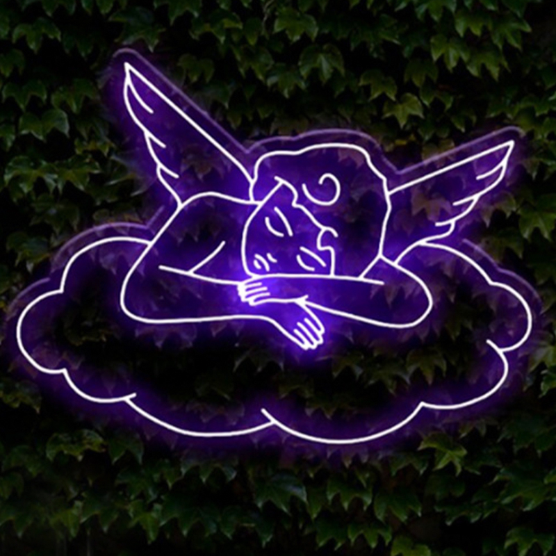 Неоновая настенная лампа Sleeping Angel Neon Wall Lamp Фиолетовый Прозрачный Фиолетовый Неоновая настенная лампа Sleeping Angel Neon Wall Lamp Фиолетовый Прозрачный Фиолетовый в Волгограде | Loft Concept