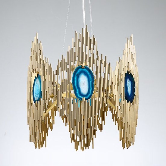 Люстра Calypso Chandelier 6 Золотой Графит Морская синь Люстра Calypso Chandelier 6 Золотой Графит Морская синь в Волгограде | Loft Concept