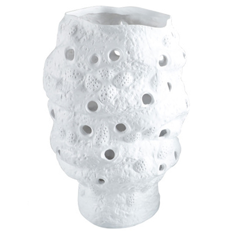 Ваза белая Rie White Vase M Белый Ваза белая Rie White Vase M Белый в Волгограде | Loft Concept