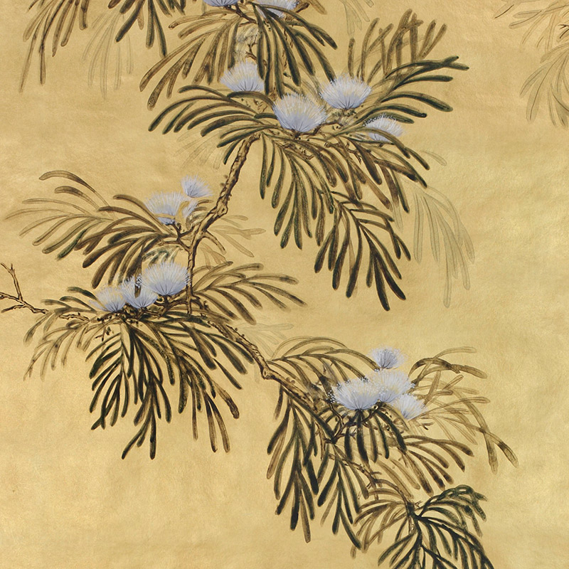Обои ручная роспись Silk Tree Original colourway on Gold Bullion gilded paper  в Волгограде | Loft Concept 