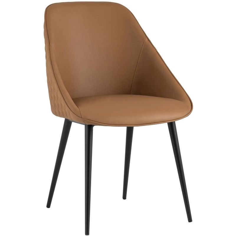 Стул Miruna Chair Коричневая Экокожа Коричневый Черный Стул Miruna Chair Коричневая Экокожа Коричневый Черный в Волгограде | Loft Concept