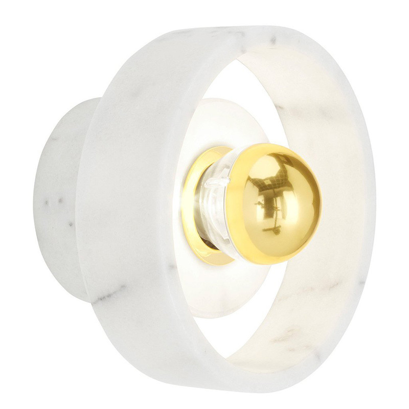 Бра Tom Dixon Stone Wall Lamp Белый Золотой в Волгограде | Loft Concept 